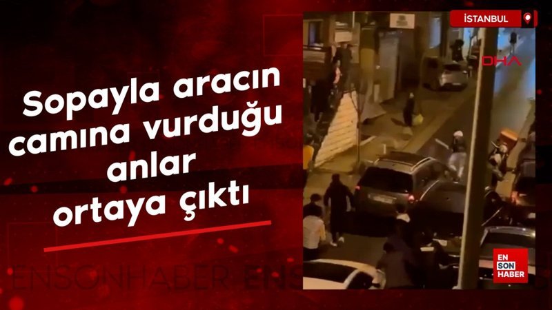 istanbulda kaza sonrasi darbedilen kisinin araca sopayla vurdugu anlar ortaya cikti HmhE3nqw