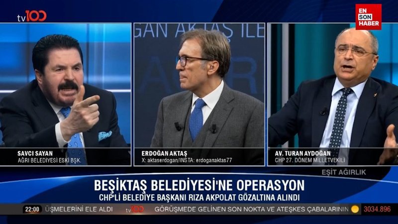 tv100 canli yayininda capsiz tartismasi