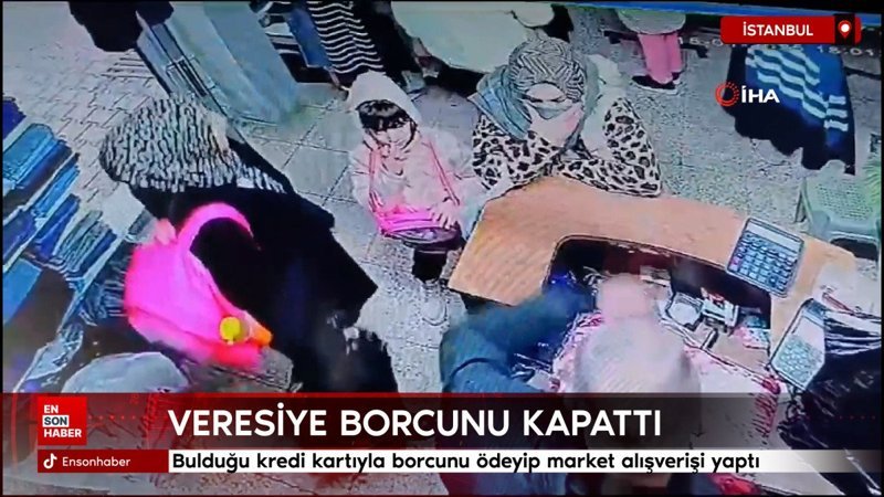 istanbulda buldugu kredi kartiyla borcunu odeyip market alisverisi yapti