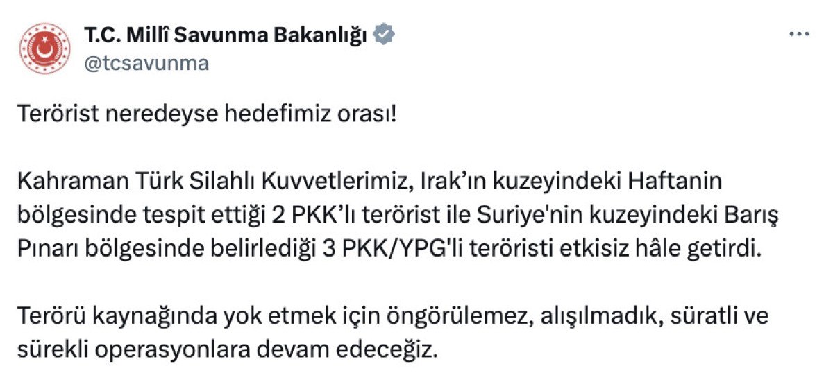 5 pkkli terorist etkisiz hale getirildi 0 1B122YV9