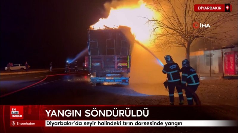 diyarbakirda seyir halindeki tirin dorsesinde yangin f65hS5FD