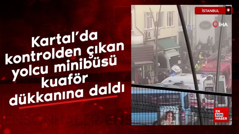 kartalda yolcu minibusu kuafor dukkanina daldi SG3DndXu