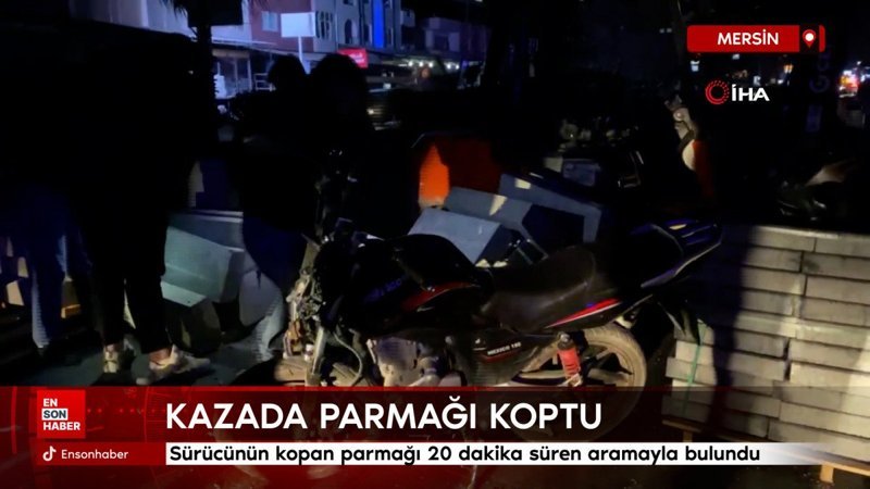 mersinde kazada surucunun parmagi koptu dakikalarca aradilar