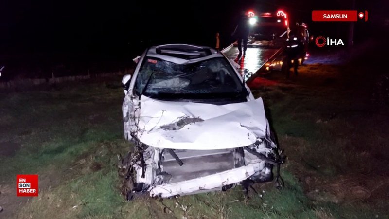 samsunda kontrolden cikan otomobil takla atti 513PndsG