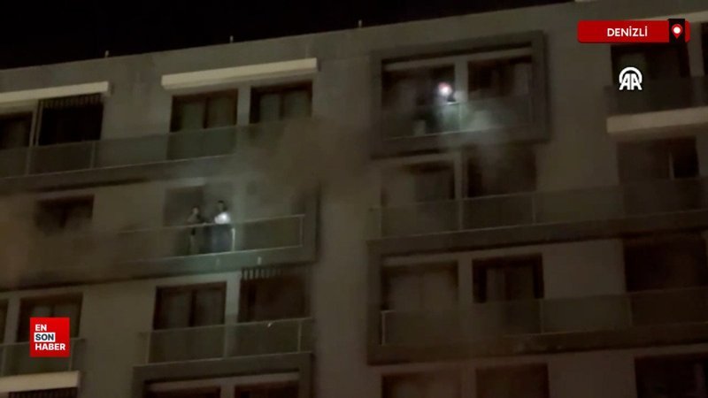 denizlide 7 katli binada yangin k6lR4bIK
