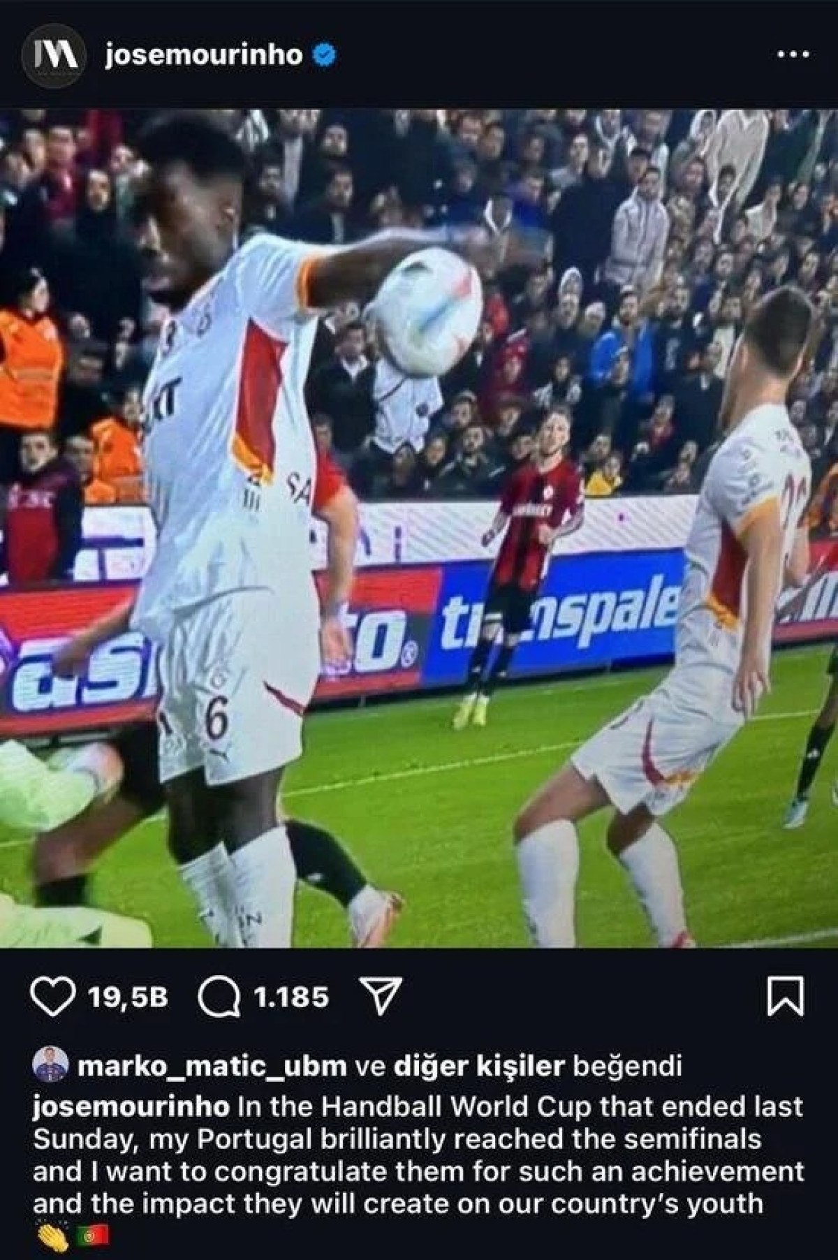 galatasarayi hedef aldi jose mourinhodan olay paylasim 0 rPjyq4Ca