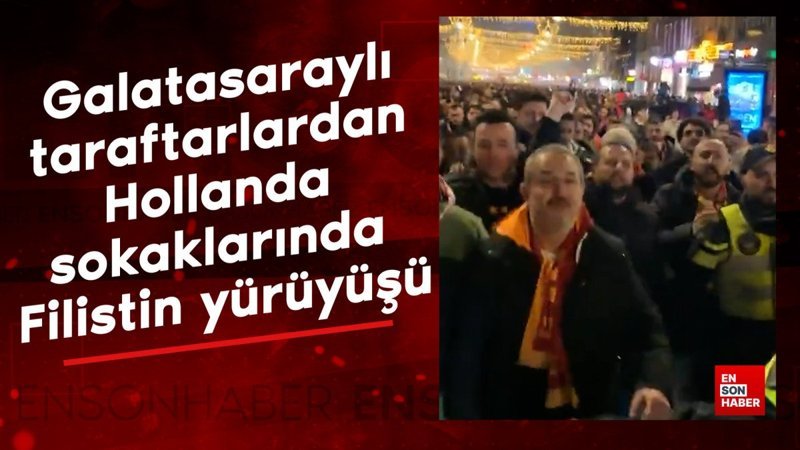 galatasarayli taraftarlardan hollanda sokaklarinda filistin yuruyusu XULykNCT