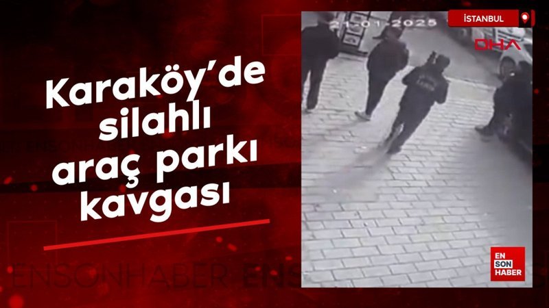 karakoyde is yeri calisanlariyla valeler arasinda silahli arac parki kavgasi