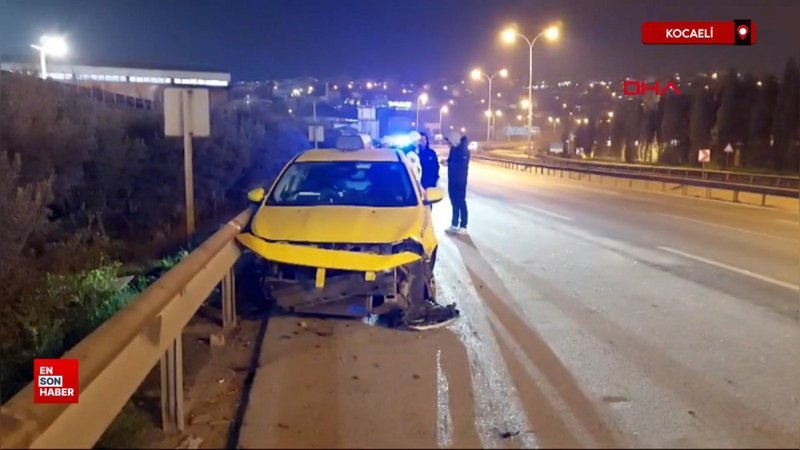 kocaelide bariyere carpan cip devrildi TSVwAFcv