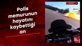 antalyada polis memurunun hayatini kaybettigi motosiklet kazasi kask kamerasinda VehshKlJ