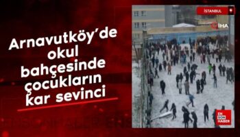 arnavutkoyde okul bahcesinde cocuklarin kar sevinci cHtH4XOK