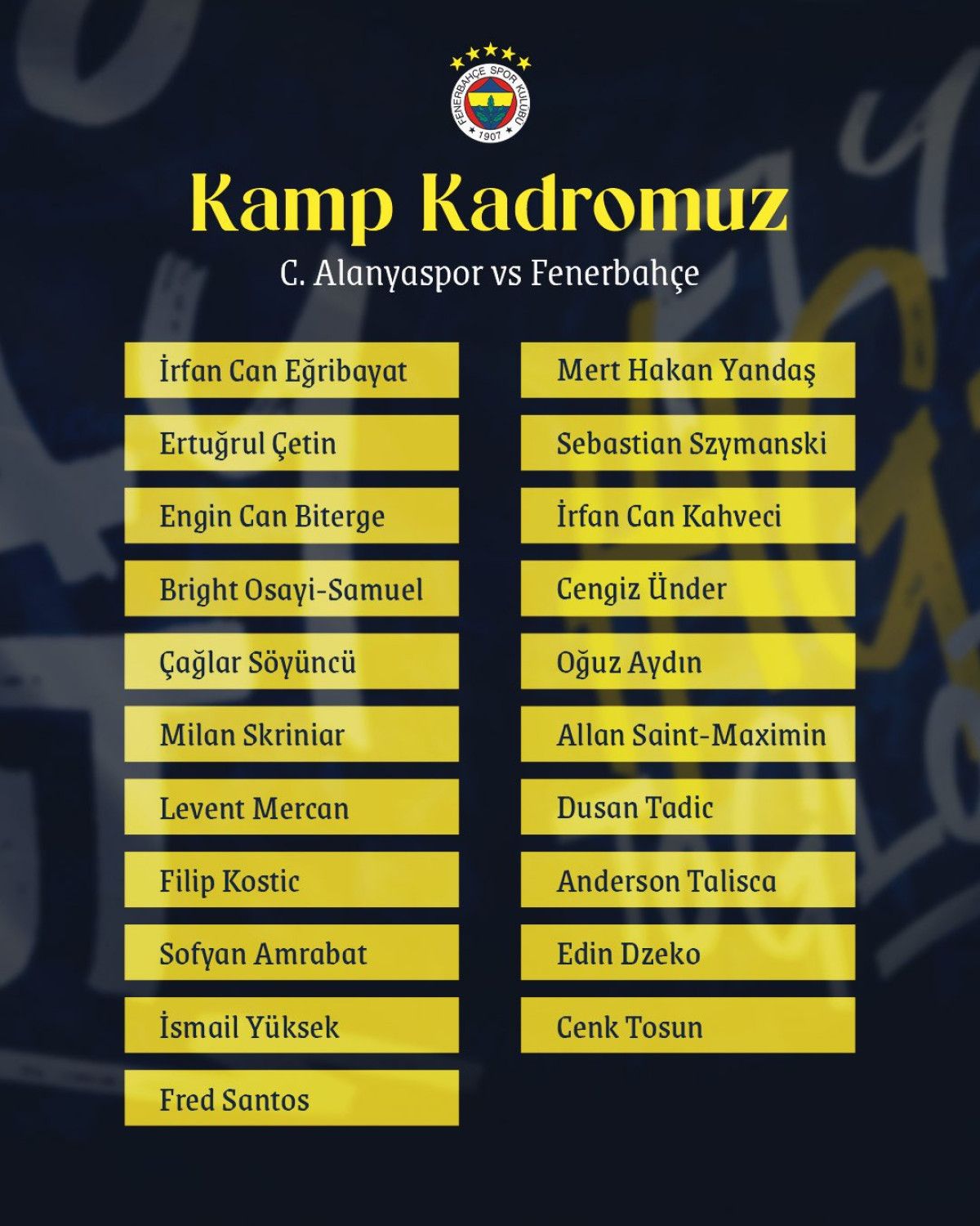 fenerbahcenin alanyaspor kadrosu 9 isim yok 0 e18GK2rn