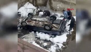 giresunda otomobl buzlanan yoldan cikarak dereye uctu gQP3fwG6