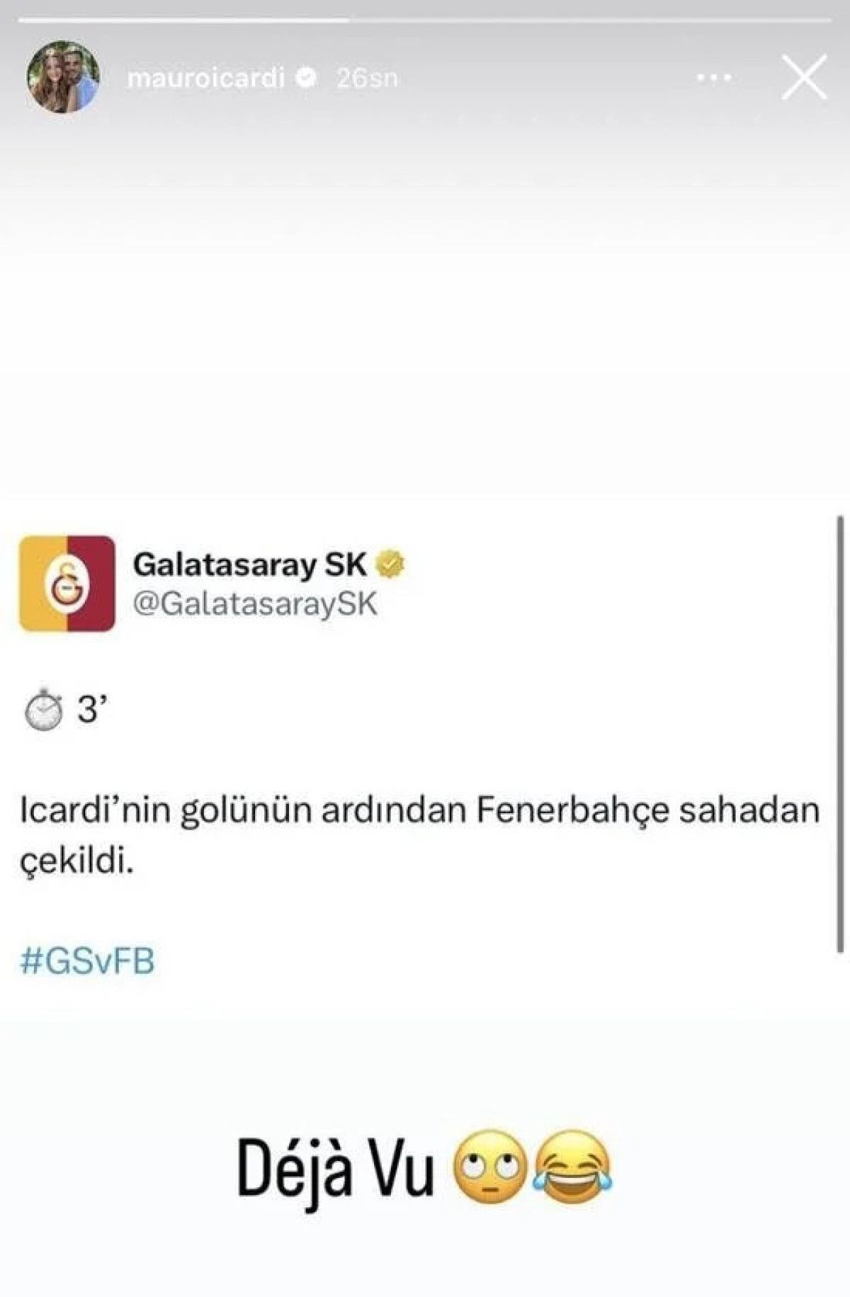 Mauro Icardi'den Adana Demirspor'un sahadan çekilmesine gönderme: De Ja Vu 1 mauro icardiden adana demirsporun sahadan cekilmesine gonderme de ja vu 0 5QlAwVDB