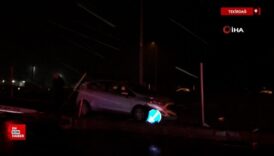 tekirdagda alkollu surucunun kullandigi arac tabelalari devirip refuje cikti k33ALCWl