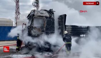 tekirdagda park halindeki tir yandi zH7j8Hjb