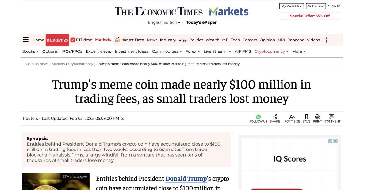 Trump’ın meme coin’i yatırımcılarına milyarlarca dolar kaybettirdi 1 trumpin meme coini yatirimcilarina milyarlarca dolar kaybettirdi 0 j9sDmC61