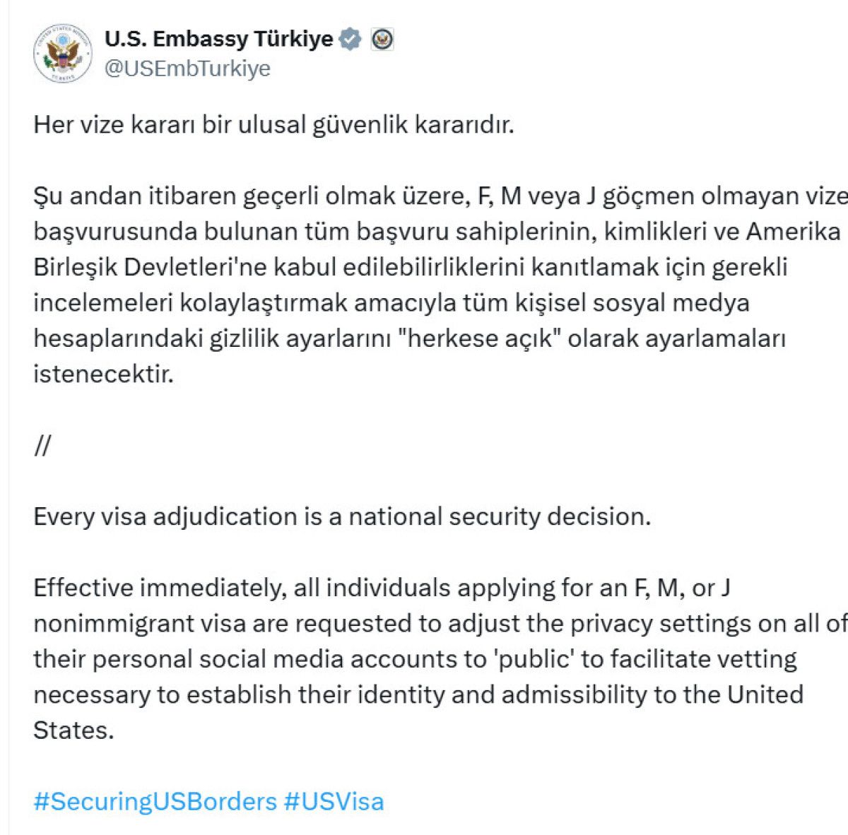 abd vizesine yeni sart sosyal medya hesaplarinizi 1 mB4a1yWe