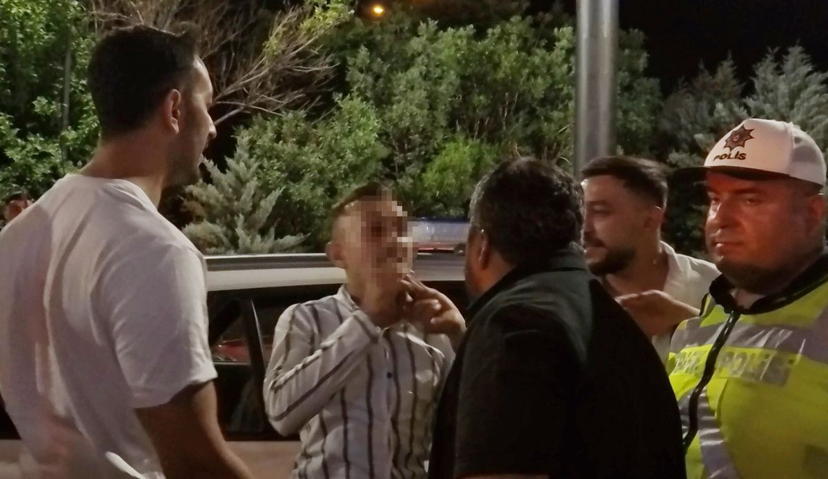 aksarayda alkollu surucu polis aracinin camini kirdi 2