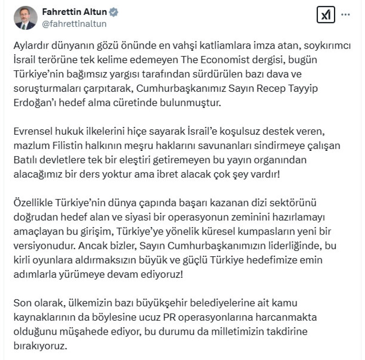 fahrettin altundan the economiste sert tepki 0 rwwpe1Iy