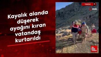 tuncelide kayalik alanda duserek ayagini kiran vatandas kurtarildi yCCeR5K1