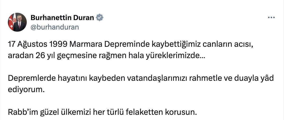 burhanettin durandan 17 agustos depremine iliskin mesaj 0 w1enrpnq