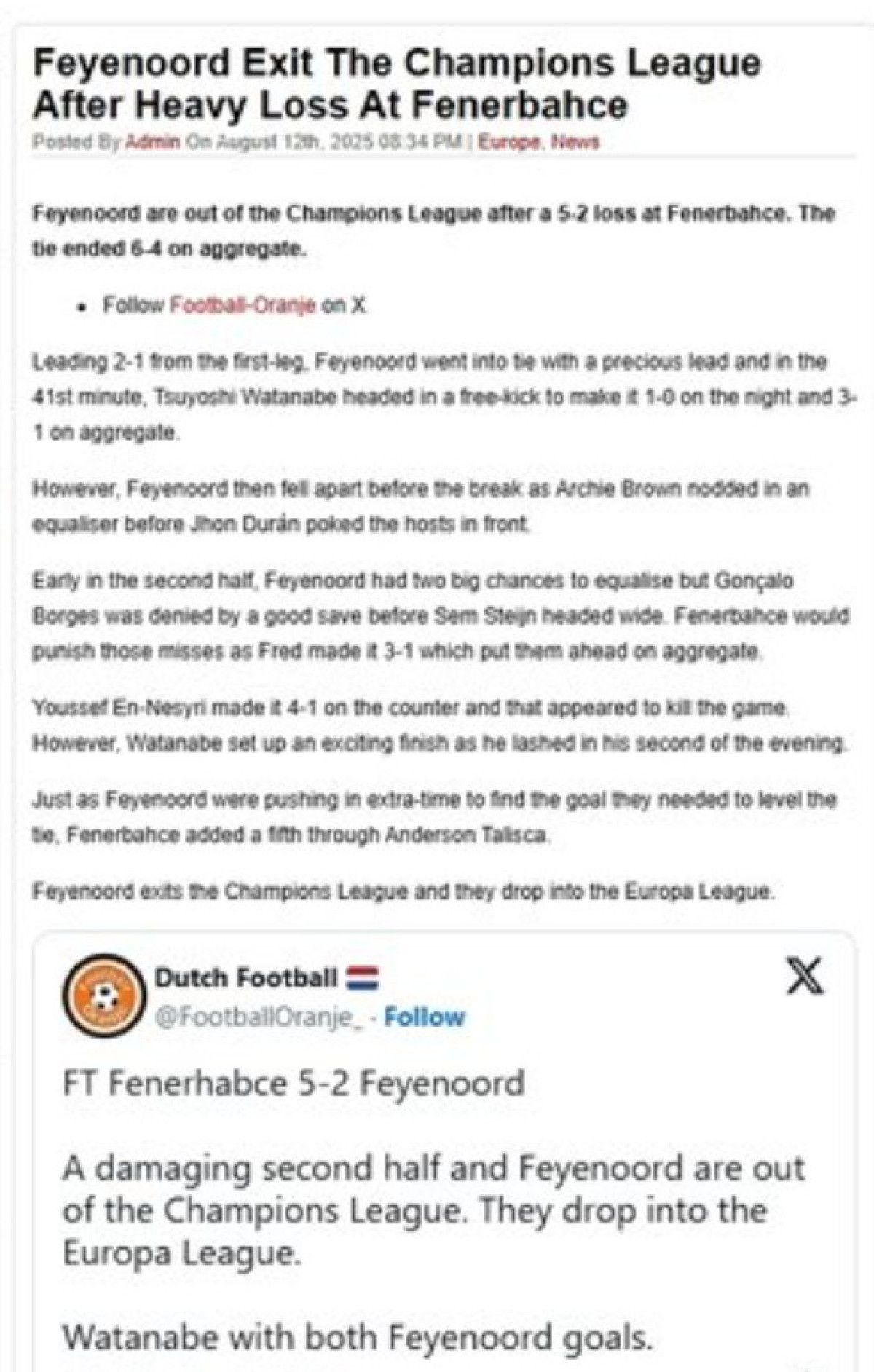 dis basindan fenerbahce feyenoord maci mansetleri 3 4UOXdrj5