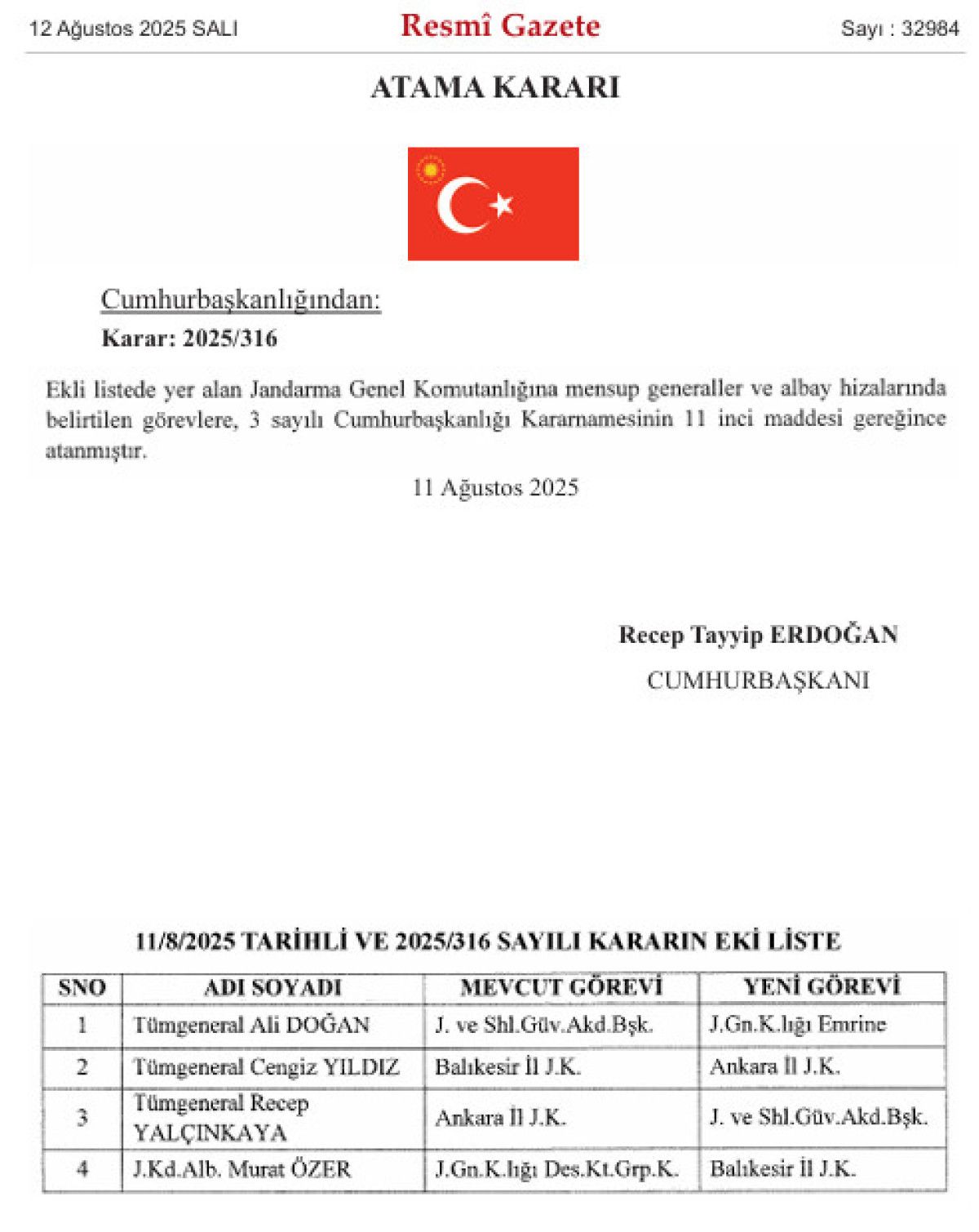 jandarma genel komutanligi atama kararlari resmi gazetede 0 VFglAWvT