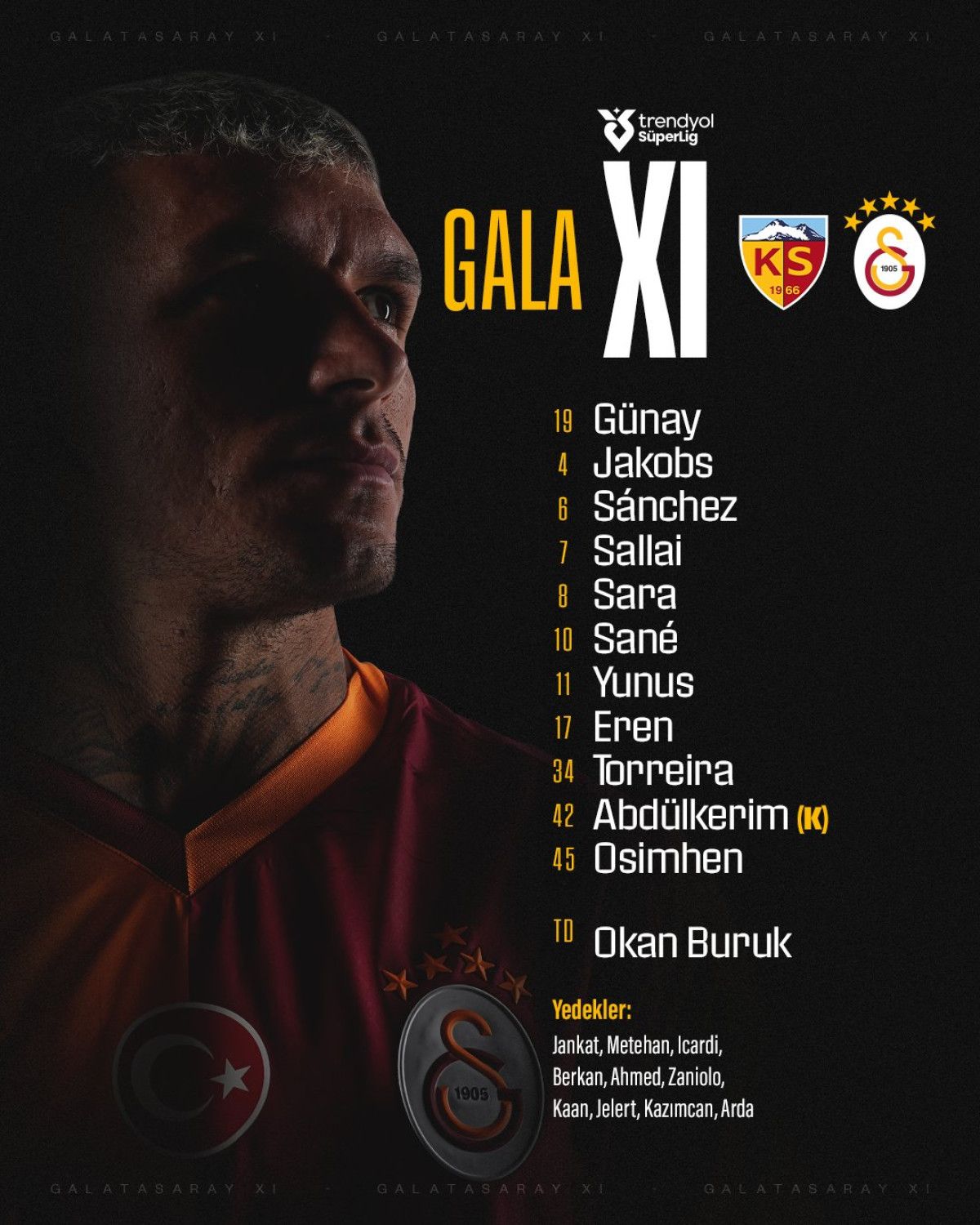 kayserispor galatasaray macinin ilk 11leri 1 bBSRyyBl