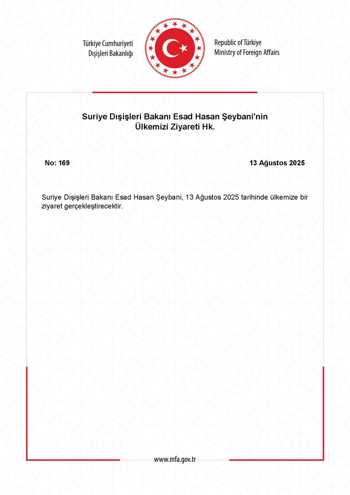 suriye disisleri bakani seybani bugun turkiyeye geliyor 0 hUye44R6