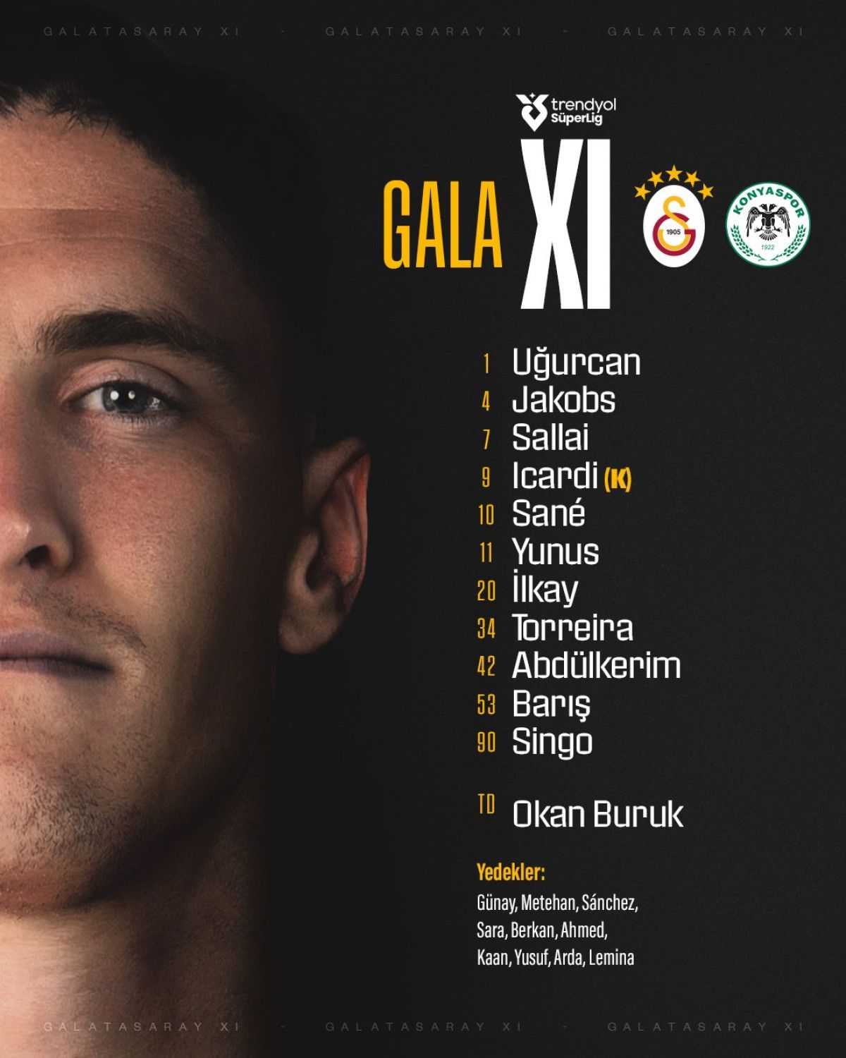 galatasaray konyaspor macinin ilk 11leri 0
