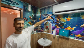 hatayda kavurucu sicaga karsi isletmesinin 25 metrekarelik tuvaletine klima taktirdi vE3TMABG