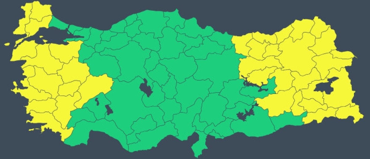 36 il icin sari kodlu meteorolojik uyari 0 7lEKh66s