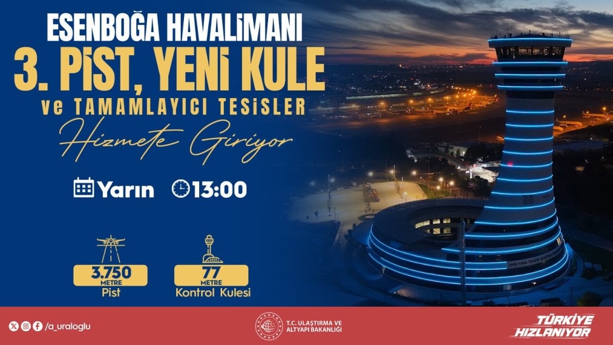 abdulkadir uraloglu esenboga havalimaninda tamamlanan 3 pistimizi hizmete aciyoruz 5 s1br6XNj