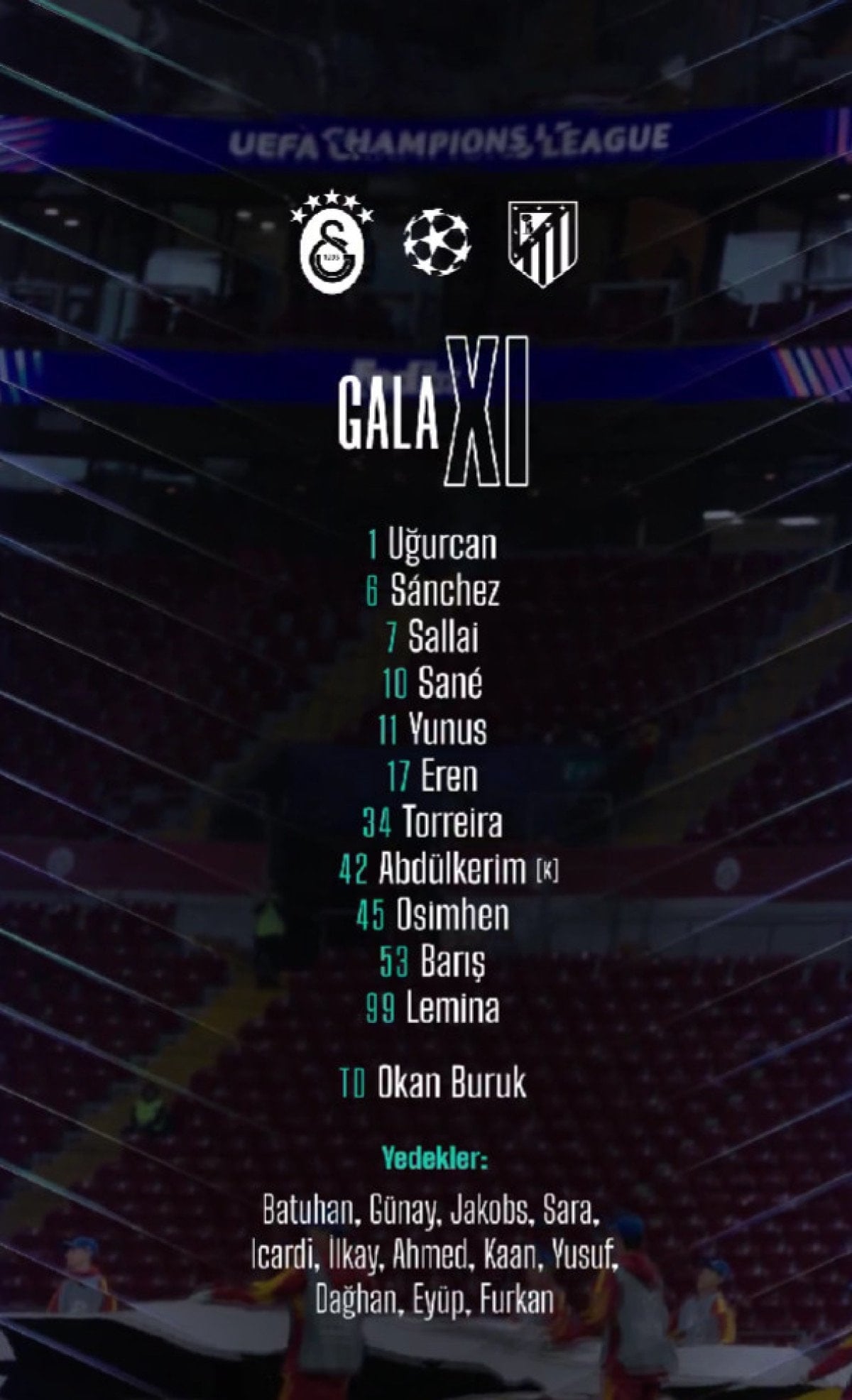 galatasaray atletico madrid macinin ilk 11leri 0 H22XV74v