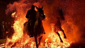 ispanyada kutsanan atlar atesin uzerinden atlatildi e3OyUt1k